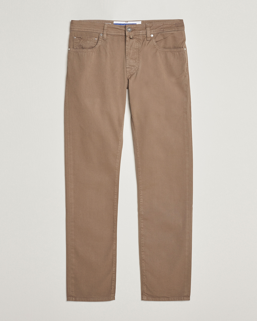Herre | Bukser | Jacob Cohën | Bard Garment Dyed Gabardine Trousers Khaki