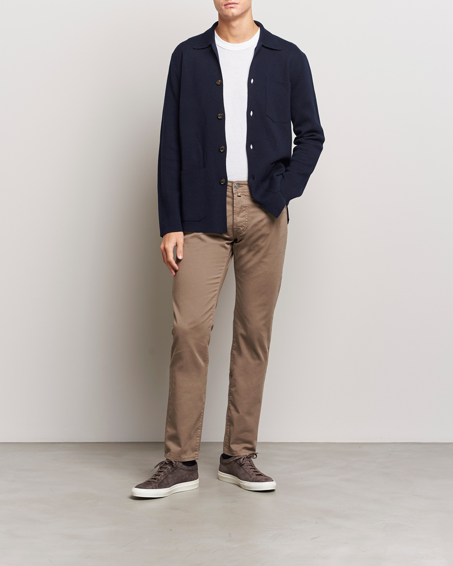 Herre | Bukser | Jacob Cohën | Bard Garment Dyed Gabardine Trousers Khaki