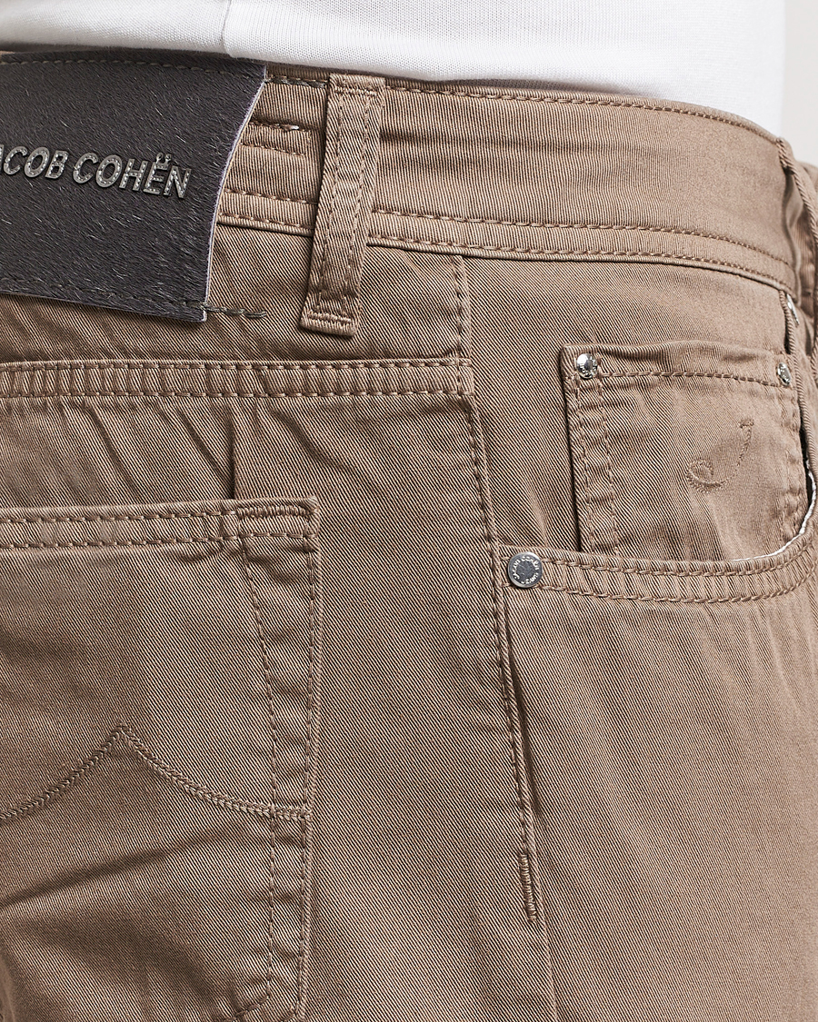 Herre | Bukser | Jacob Cohën | Bard Garment Dyed Gabardine Trousers Khaki