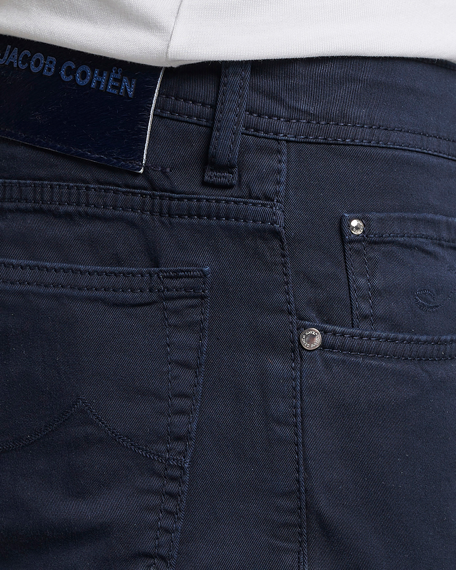 Herre | Bukser | Jacob Cohën | Bard Garment Dyed Gabardine Trousers Navy