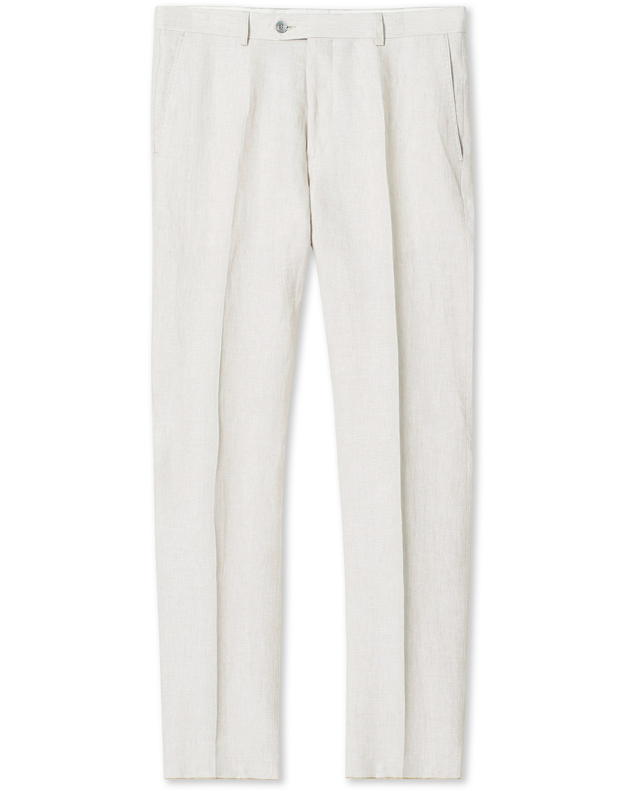 Herre | Bukser | Oscar Jacobson | Denz Linen Trousers Off White