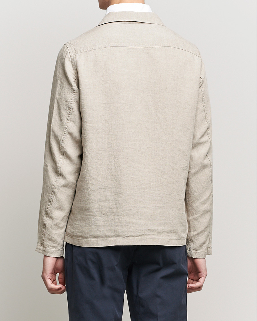 Herre | Skjorter | Oscar Jacobson | Holger Linnen Overshirt Beige