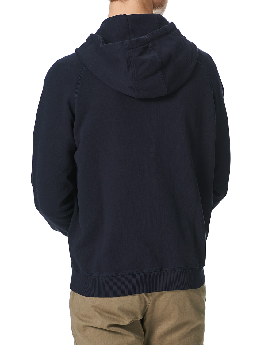 Herre | Gensere | Oscar Jacobson | Olof Full Zip Cotton Hood Navy
