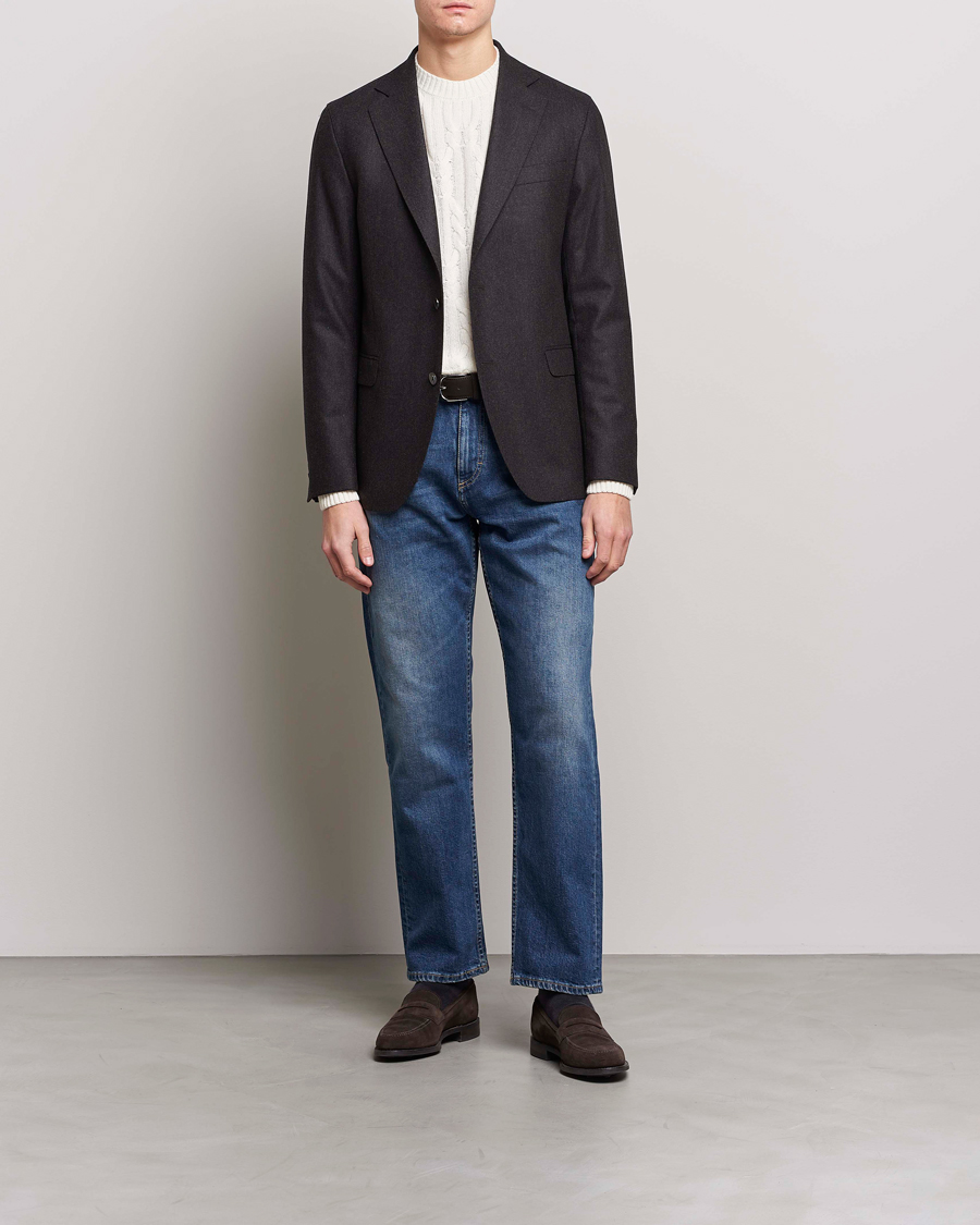 Herre | Jeans | Oscar Jacobson | Johan Straight Fit Cotton Stretch Jeans Vintage Wash