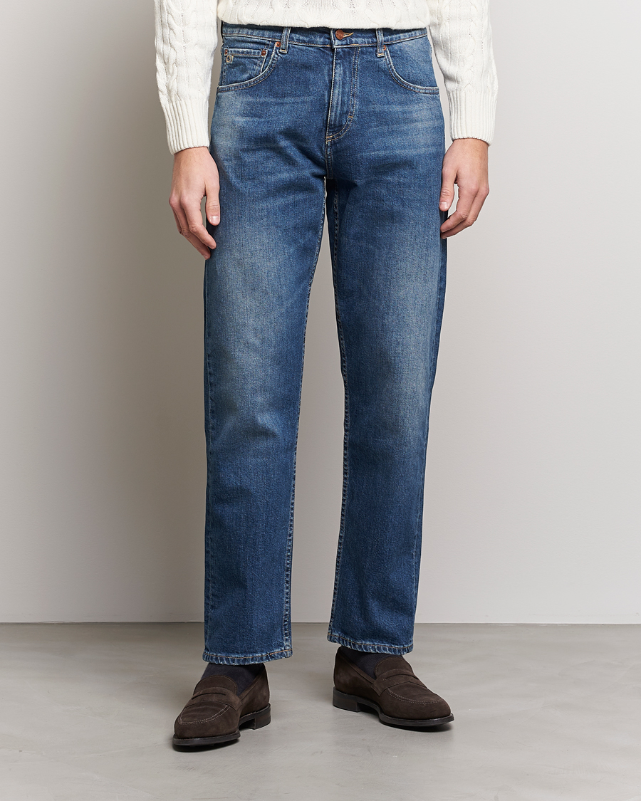 Herre | | Oscar Jacobson | Johan Straight Fit Cotton Stretch Jeans Vintage Wash