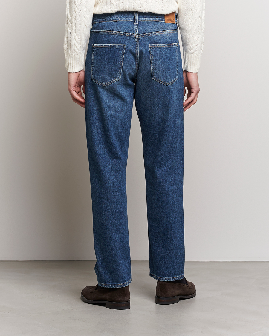 Herre | Jeans | Oscar Jacobson | Johan Straight Fit Cotton Stretch Jeans Vintage Wash