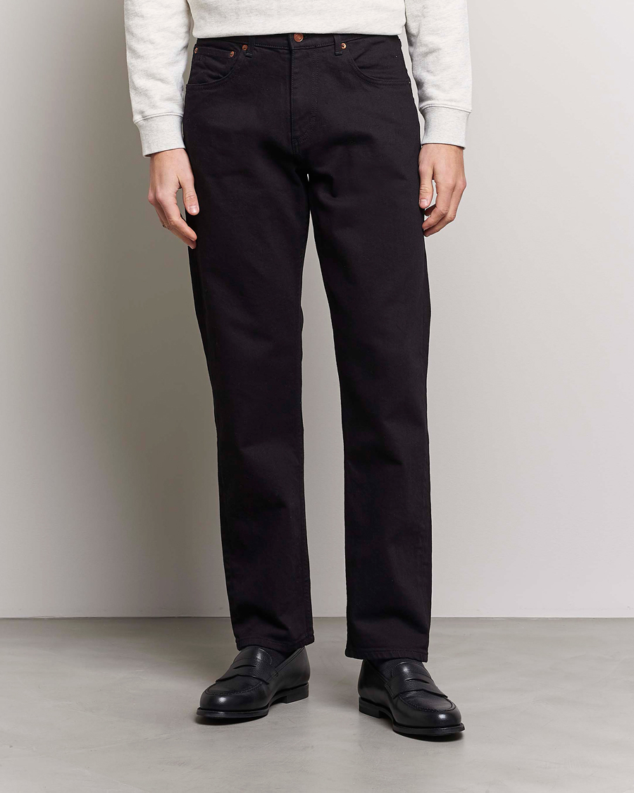 Herre | | Oscar Jacobson | Johan Straight Fit Cotton Stretch Jeans Black