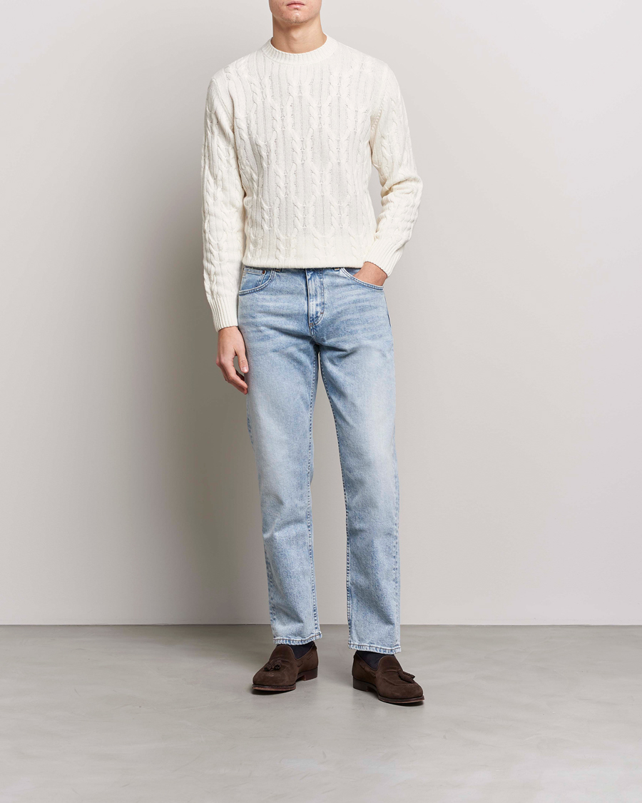 Herre | Jeans | Oscar Jacobson | Johan Straight Fit Cotton Stretch Jeans Light Wash