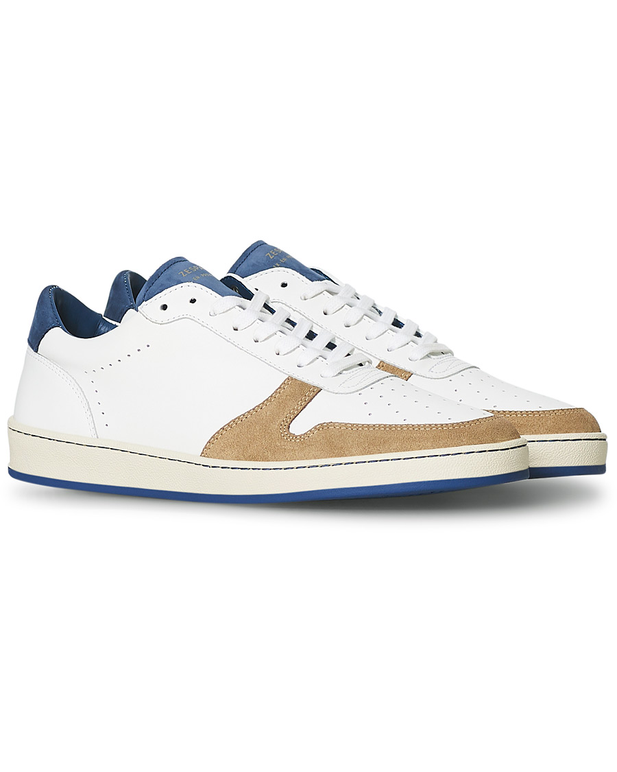 Herre | Zespà ZSP23 Nappa/Suede Sneakers Bleu Ming/Savane | Zespà | ZSP23 Nappa/Suede Sneakers Bleu Ming/Savane