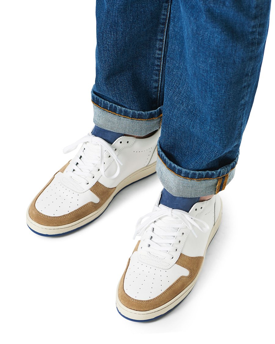 Herre | Zespà ZSP23 Nappa/Suede Sneakers Bleu Ming/Savane | Zespà | ZSP23 Nappa/Suede Sneakers Bleu Ming/Savane