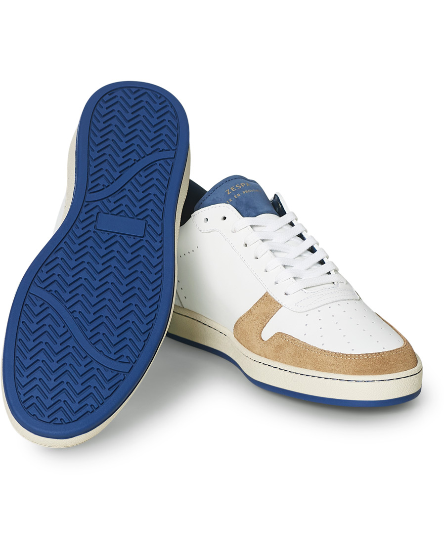 Herre | Zespà ZSP23 Nappa/Suede Sneakers Bleu Ming/Savane | Zespà | ZSP23 Nappa/Suede Sneakers Bleu Ming/Savane
