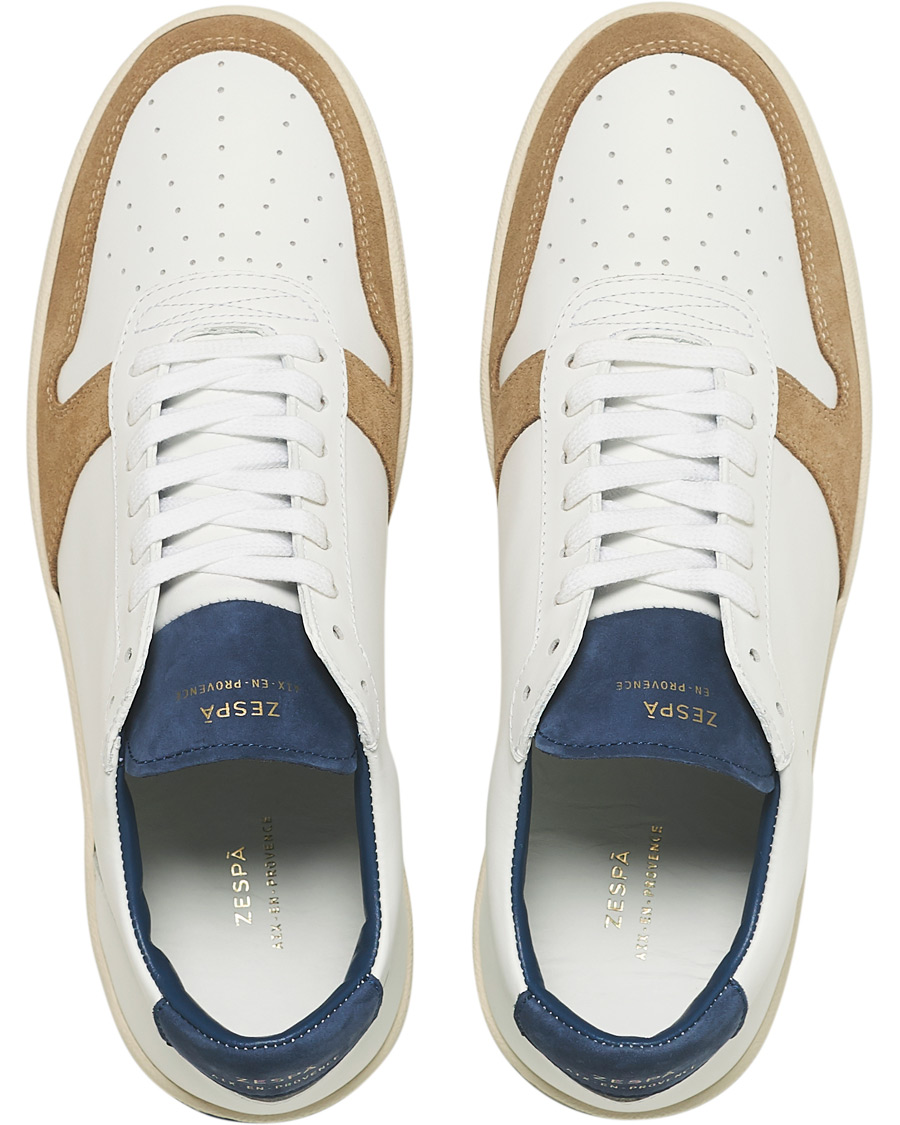 Herre | Zespà ZSP23 Nappa/Suede Sneakers Bleu Ming/Savane | Zespà | ZSP23 Nappa/Suede Sneakers Bleu Ming/Savane