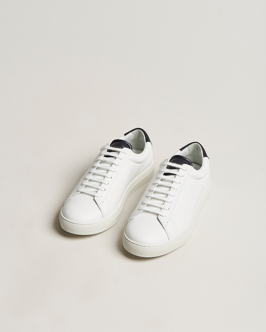 Herre | Zespà ZSP4 Nappa Leather Sneakers White/Navy | Zespà | ZSP4 Nappa Leather Sneakers White/Navy