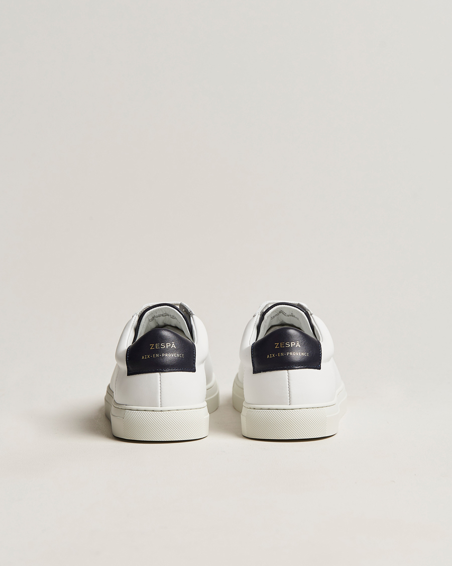 Herre | Zespà ZSP4 Nappa Leather Sneakers White/Navy | Zespà | ZSP4 Nappa Leather Sneakers White/Navy