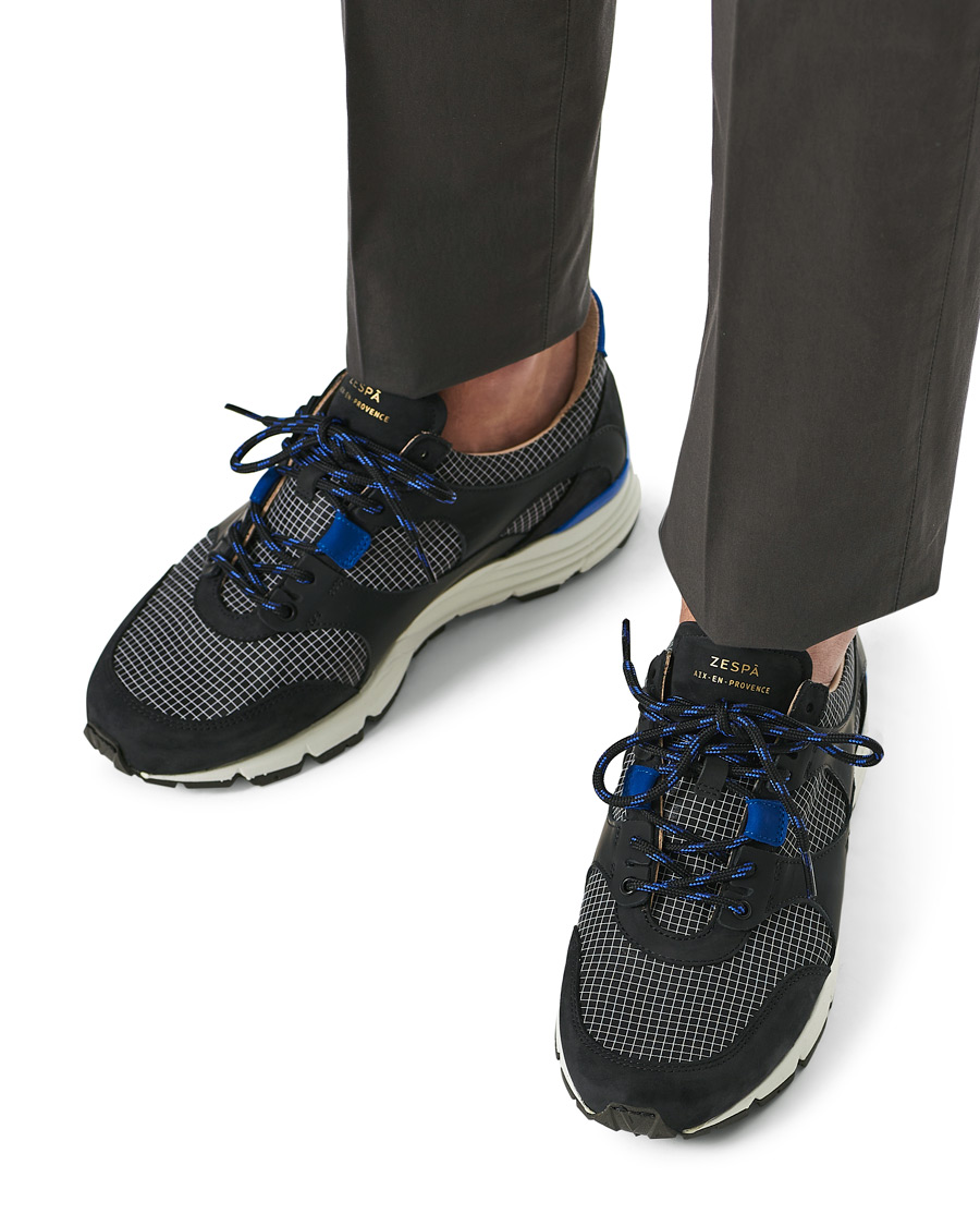 Herre | Zespà ZSP Trail Textile Ripstop Sneaker Black/Outremer | Zespà | ZSP Trail Textile Ripstop Sneaker Black/Outremer