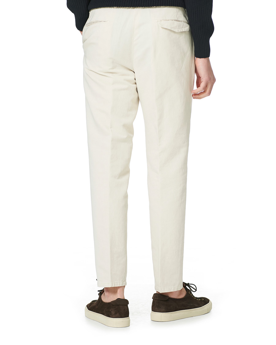 Herre | Bukser | Briglia 1949 | Easy Fit Pleated Linen Trousers Cream