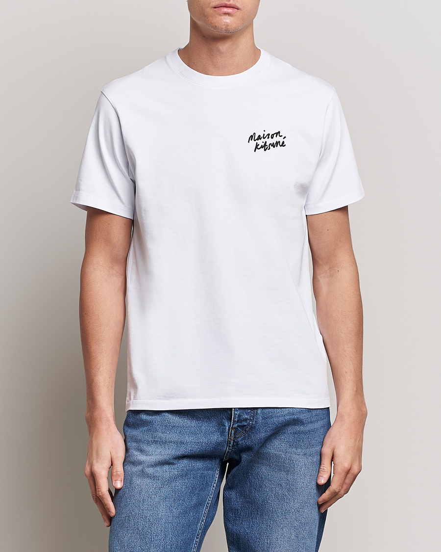 Herre | Hvite t-shirts | Maison Kitsuné | Mini Handwriting T-Shirt White