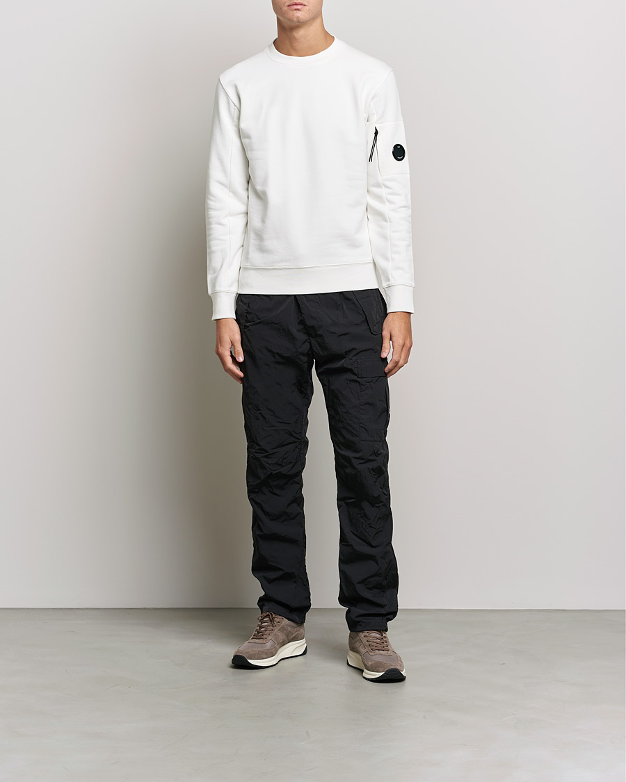 Herre | Gensere | C.P. Company | Diagonal Raised Fleece Lens Sweatshirt White