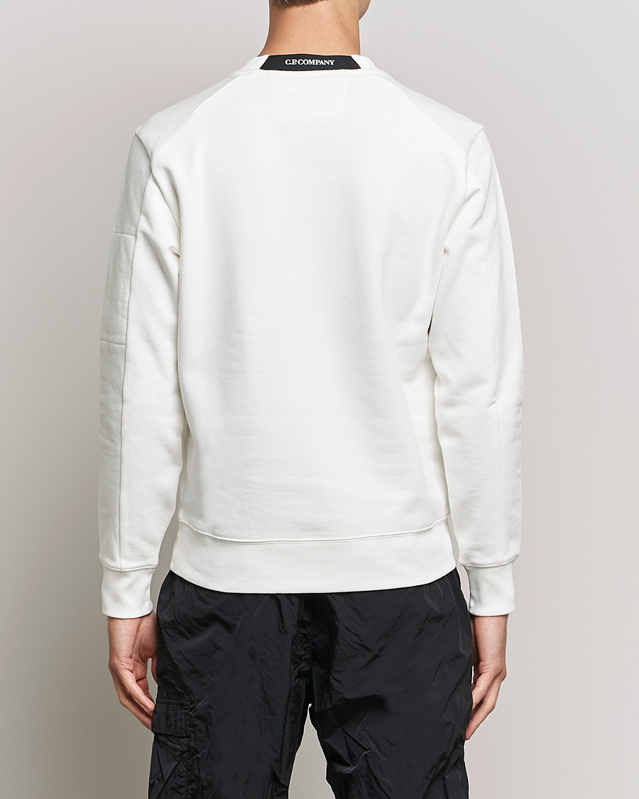 Herre | Gensere | C.P. Company | Diagonal Raised Fleece Lens Sweatshirt White