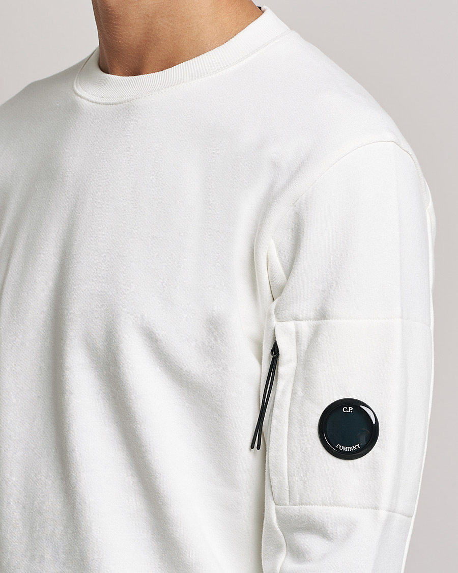 Herre | Gensere | C.P. Company | Diagonal Raised Fleece Lens Sweatshirt White