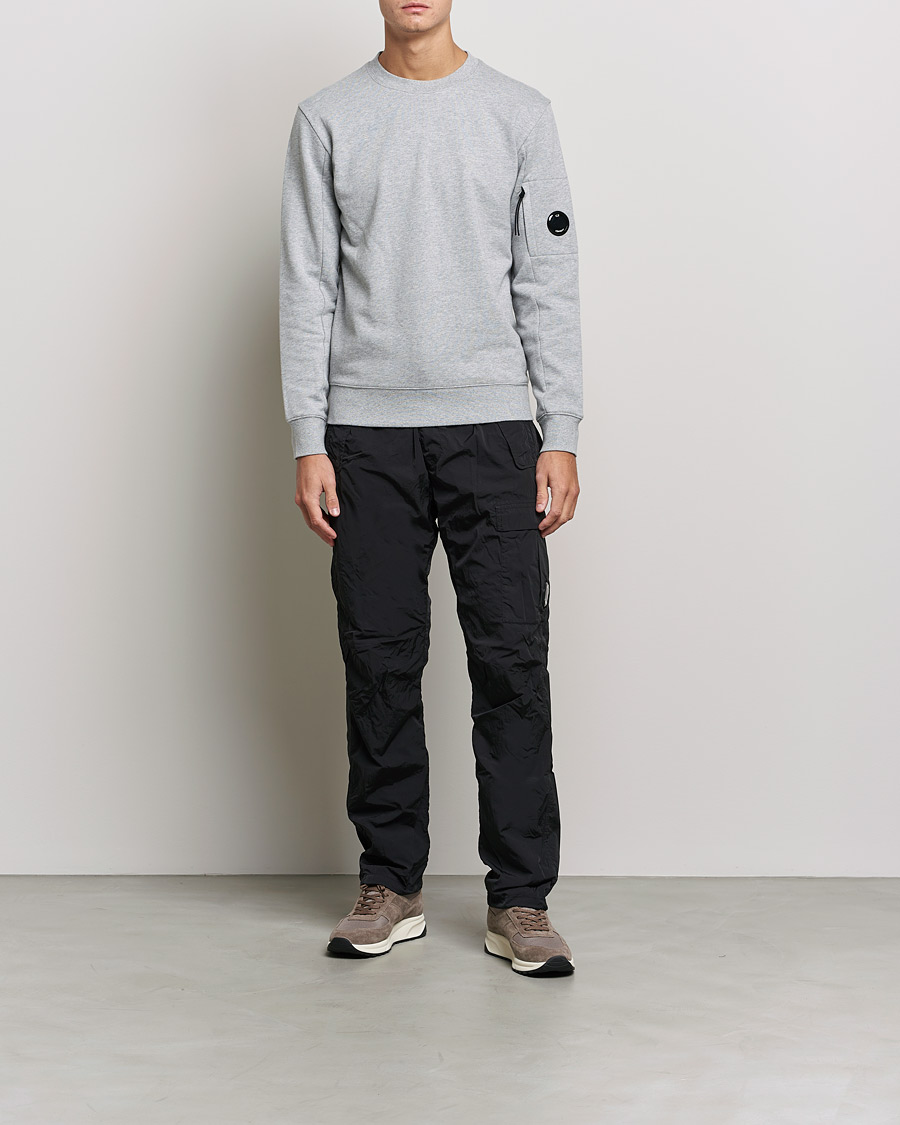 Herre | Grå gensere | C.P. Company | Diagonal Raised Fleece Lens Sweatshirt Grey Mel