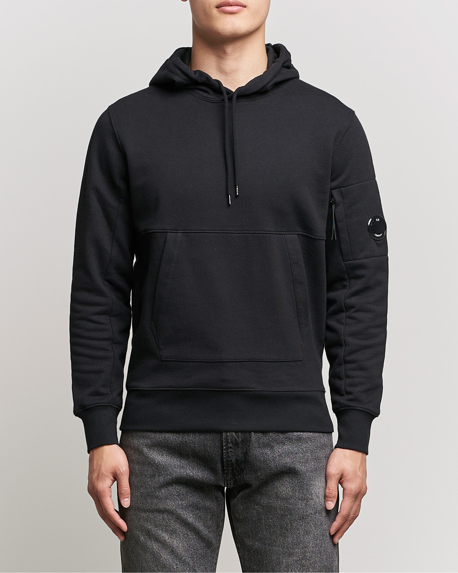 Herre | Gensere | C.P. Company | Diagonal Raised Fleece Hooded Lens Sweatshirt Black