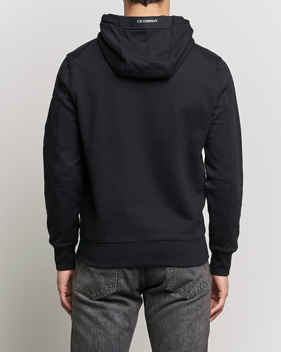 Herre | Gensere | C.P. Company | Diagonal Raised Fleece Hooded Lens Sweatshirt Black