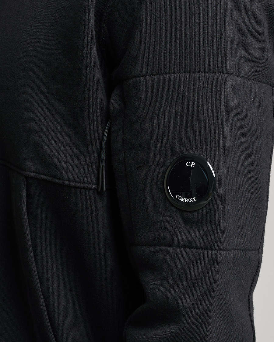 Herre | Gensere | C.P. Company | Diagonal Raised Fleece Hooded Lens Sweatshirt Black