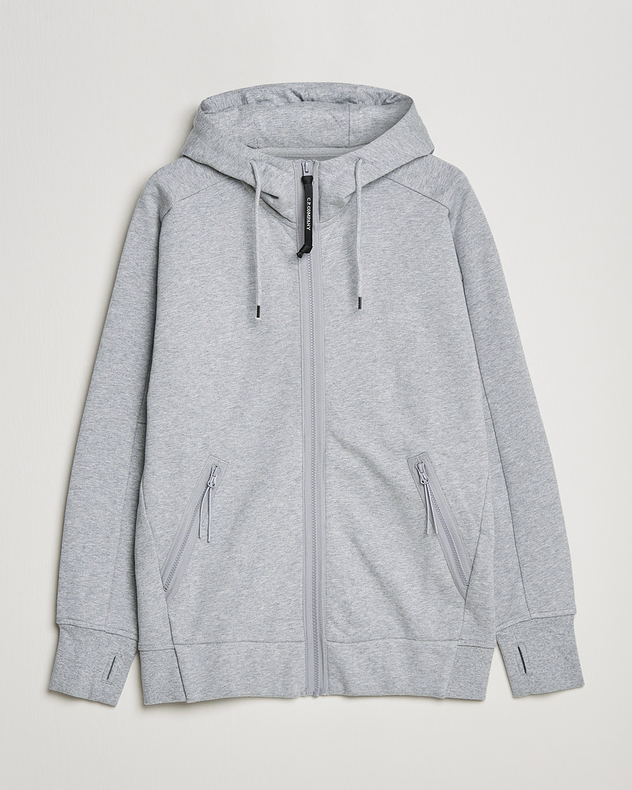 Herre | Gensere | C.P. Company | Diagonal Raised Fleece Full Zip Goggle Hoodie Grey