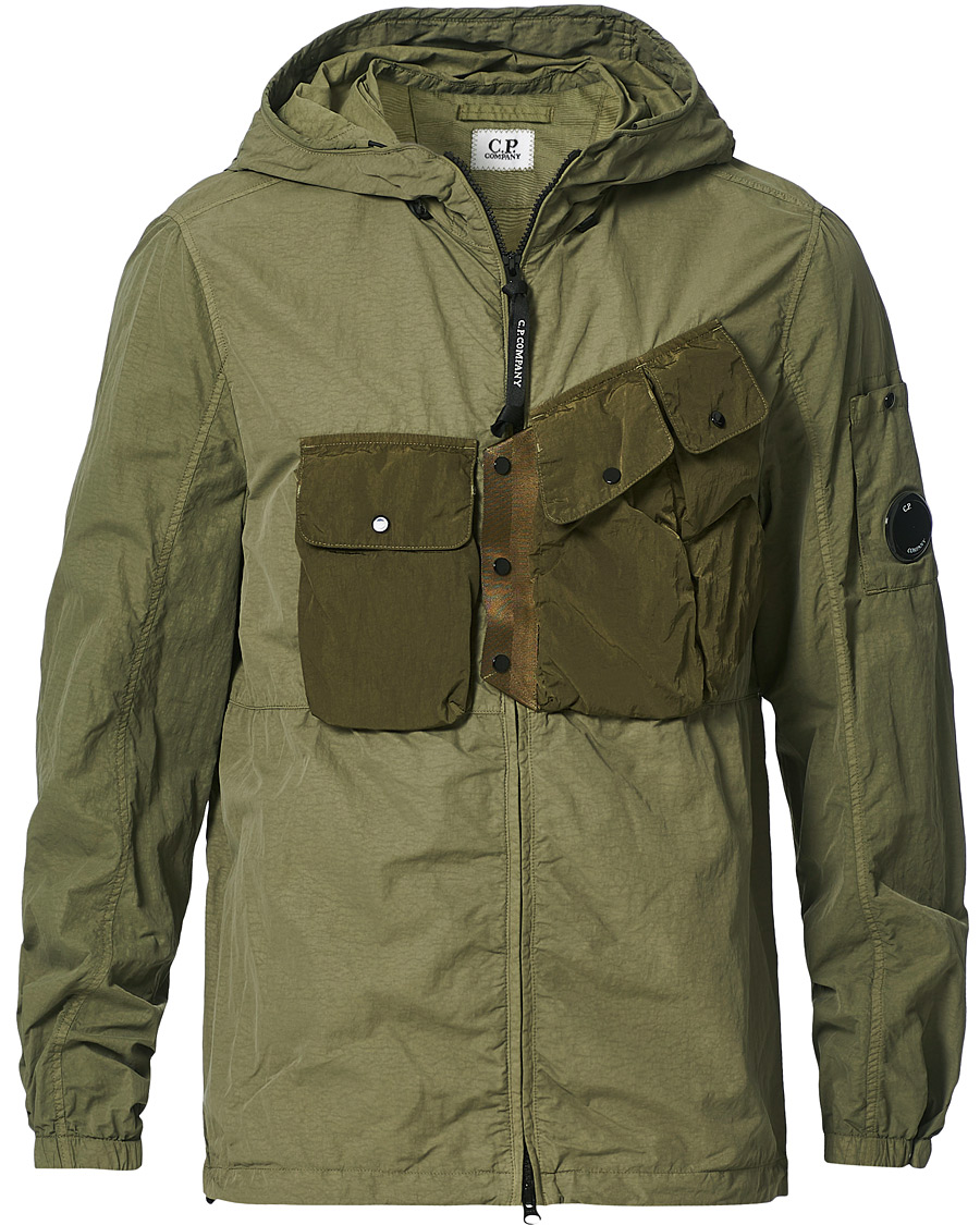 Herre | Jakker | C.P. Company | Flatt Nylon Hooded Zip Jacket Olive