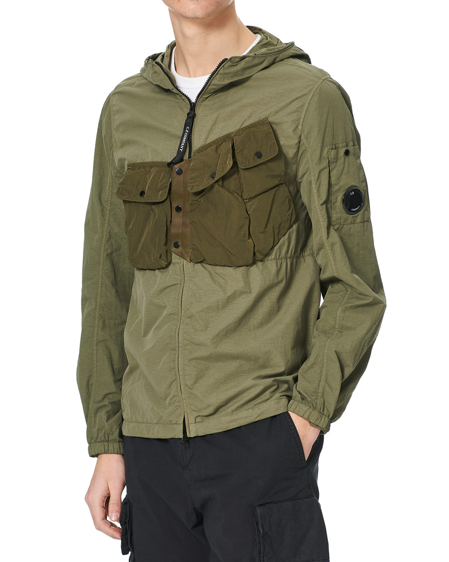 Herre | Jakker | C.P. Company | Flatt Nylon Hooded Zip Jacket Olive