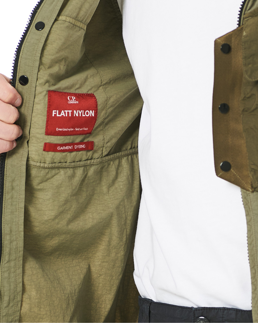 Herre | Jakker | C.P. Company | Flatt Nylon Hooded Zip Jacket Olive