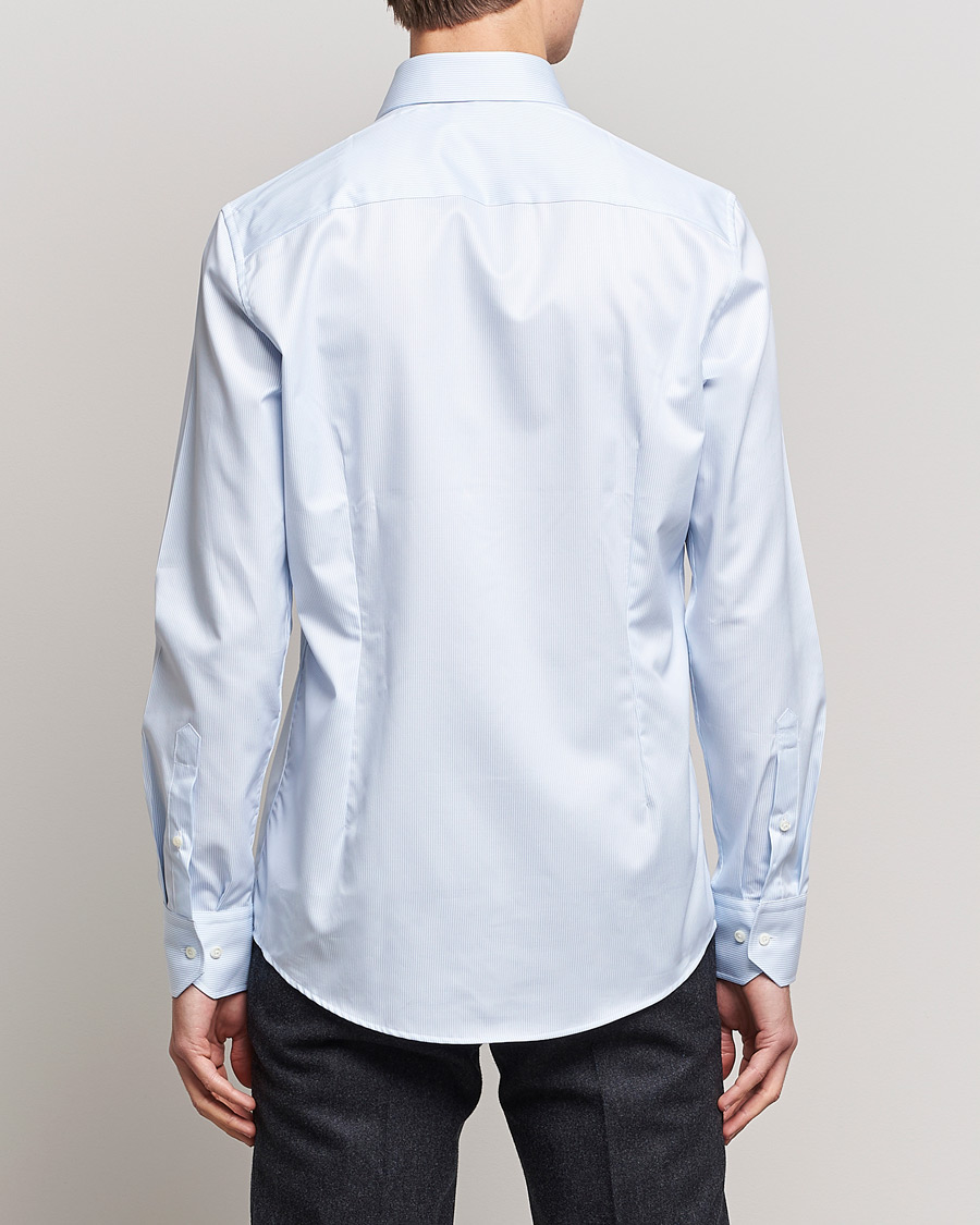 Herre | Skjorter | Stenströms | Slimline Thin Stripe Shirt White/Blue