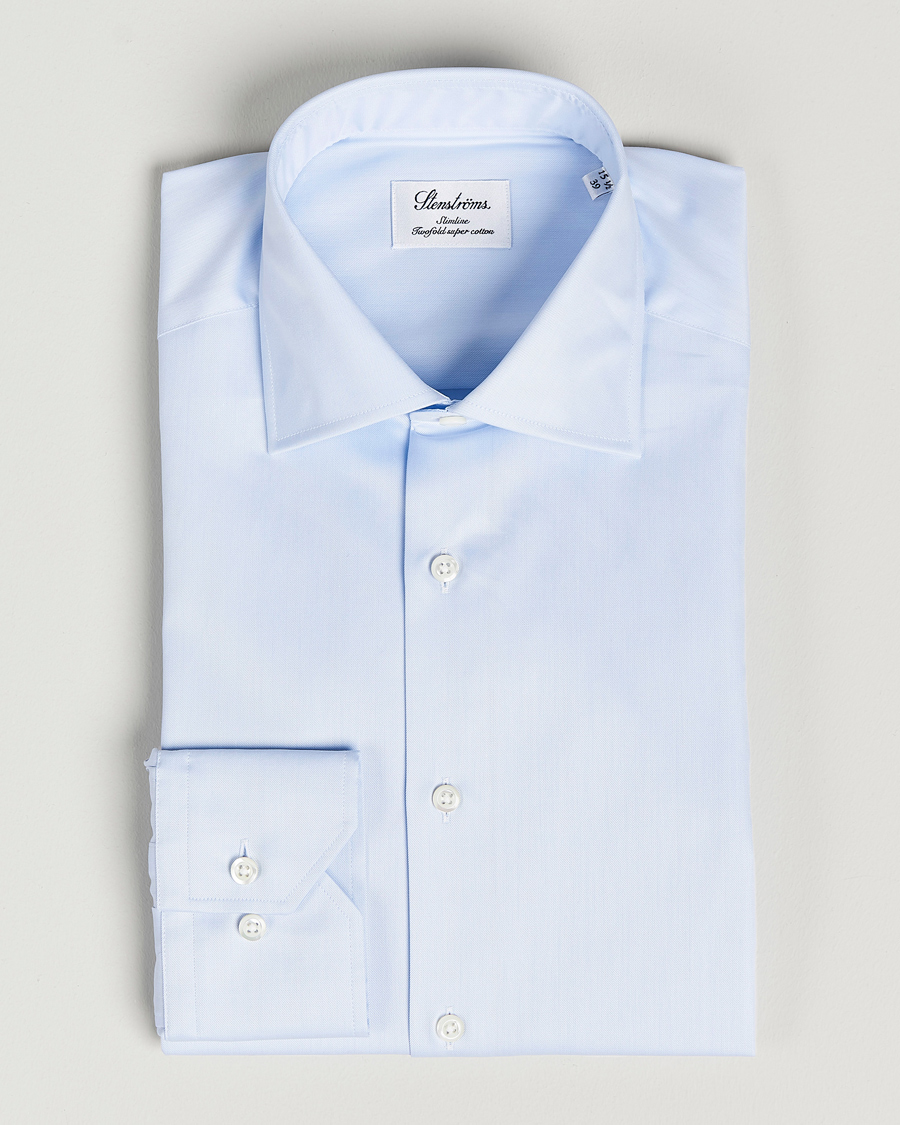 Herre | Formelle | Stenströms | Slimline Cut Away Shirt Light Blue