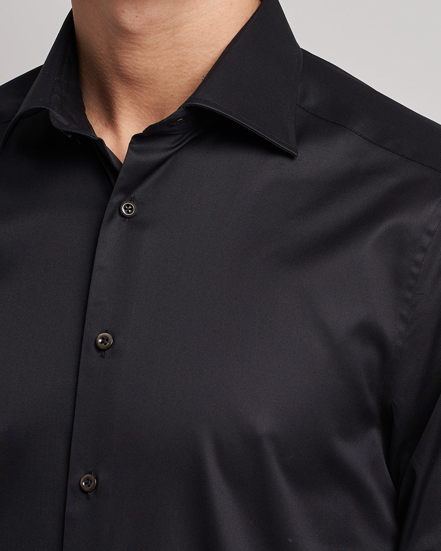 Herre | Skjorter | Stenströms | Slimline Cut Away Shirt Black
