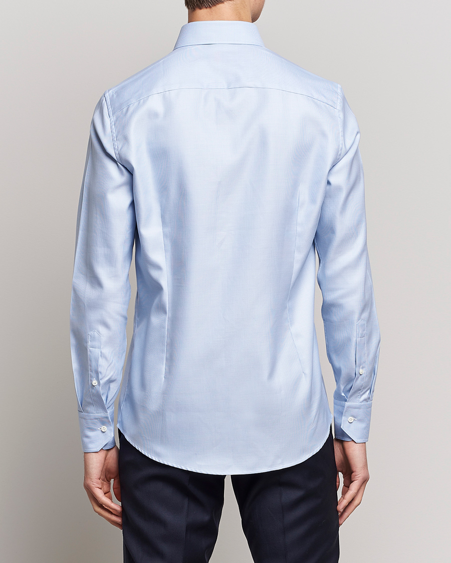 Herre | Skjorter | Stenströms | Slimline Houndstooth Shirt Light Blue