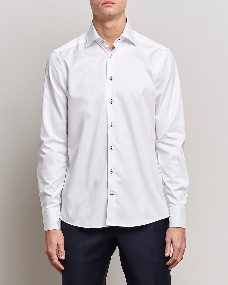 Herre | Mørk dress | Stenströms | Slimline Contrast Cut Away Shirt White