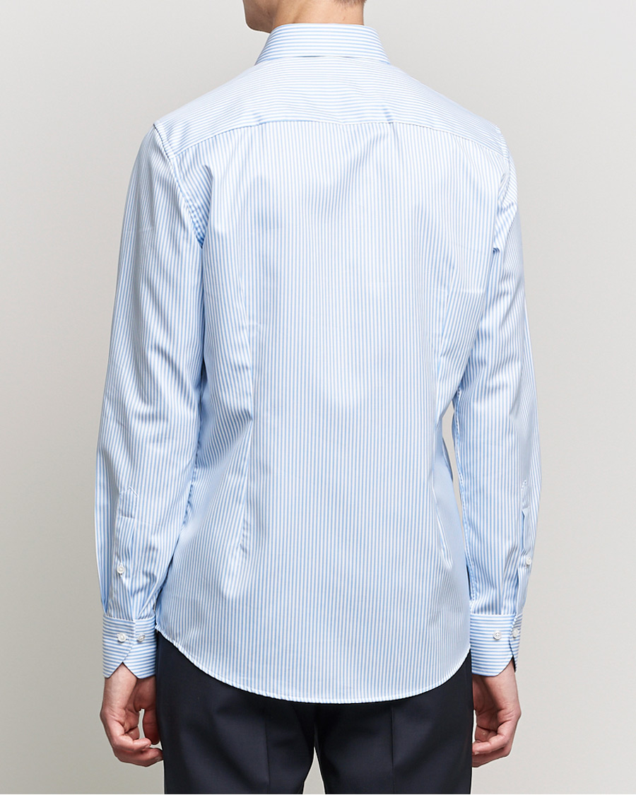Herre | Skjorter | Stenströms | Slimline Stripe Cut Away Shirt Light Blue
