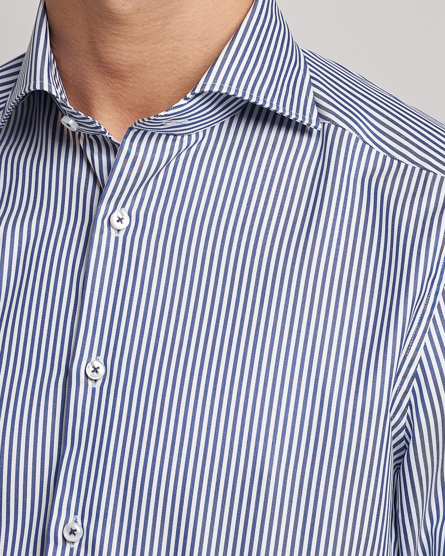 Herre | Skjorter | Stenströms | Slimline Stripe Cut Away Shirt Navy