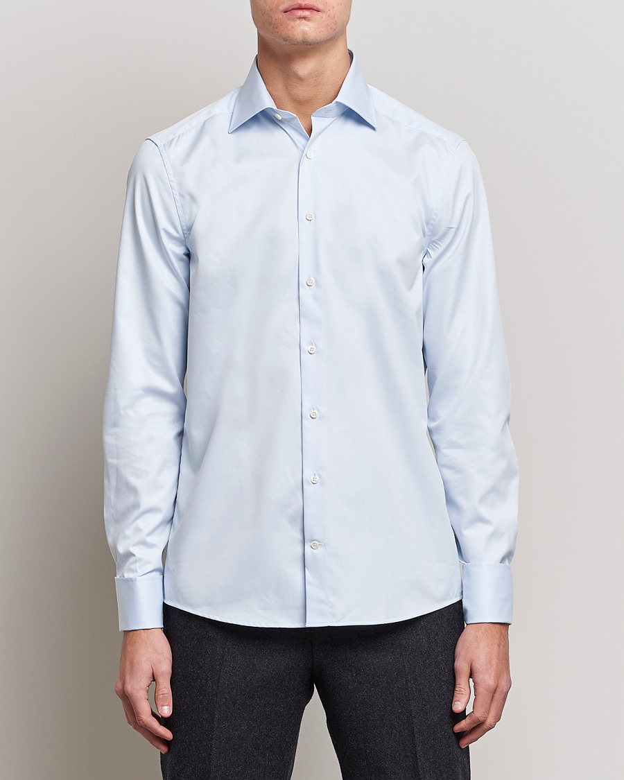 Herre | Skjorter | Stenströms | Slimline Double Cuff Light Blue