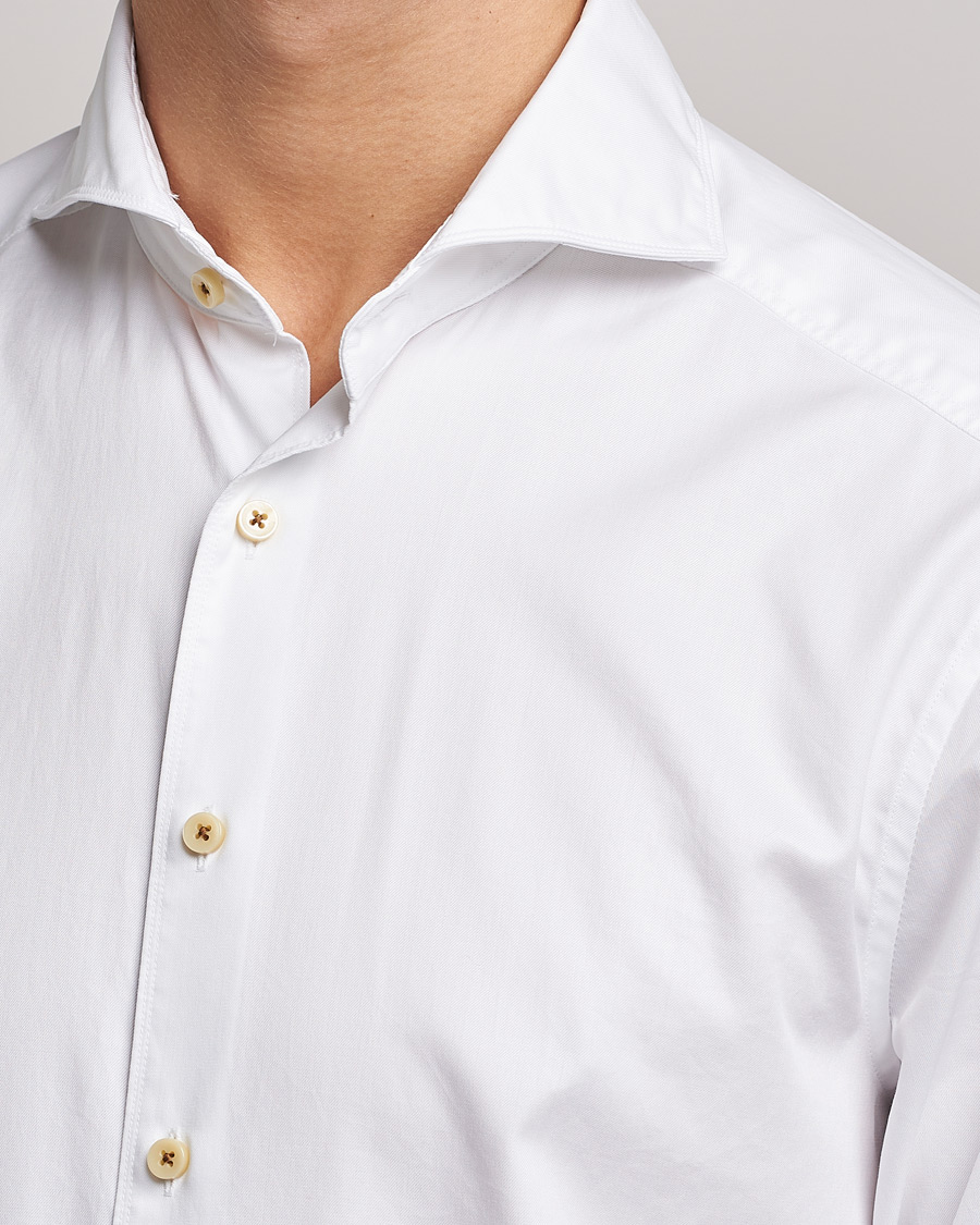 Herre | Skjorter | Stenströms | Slimline Washed Cotton Shirt White