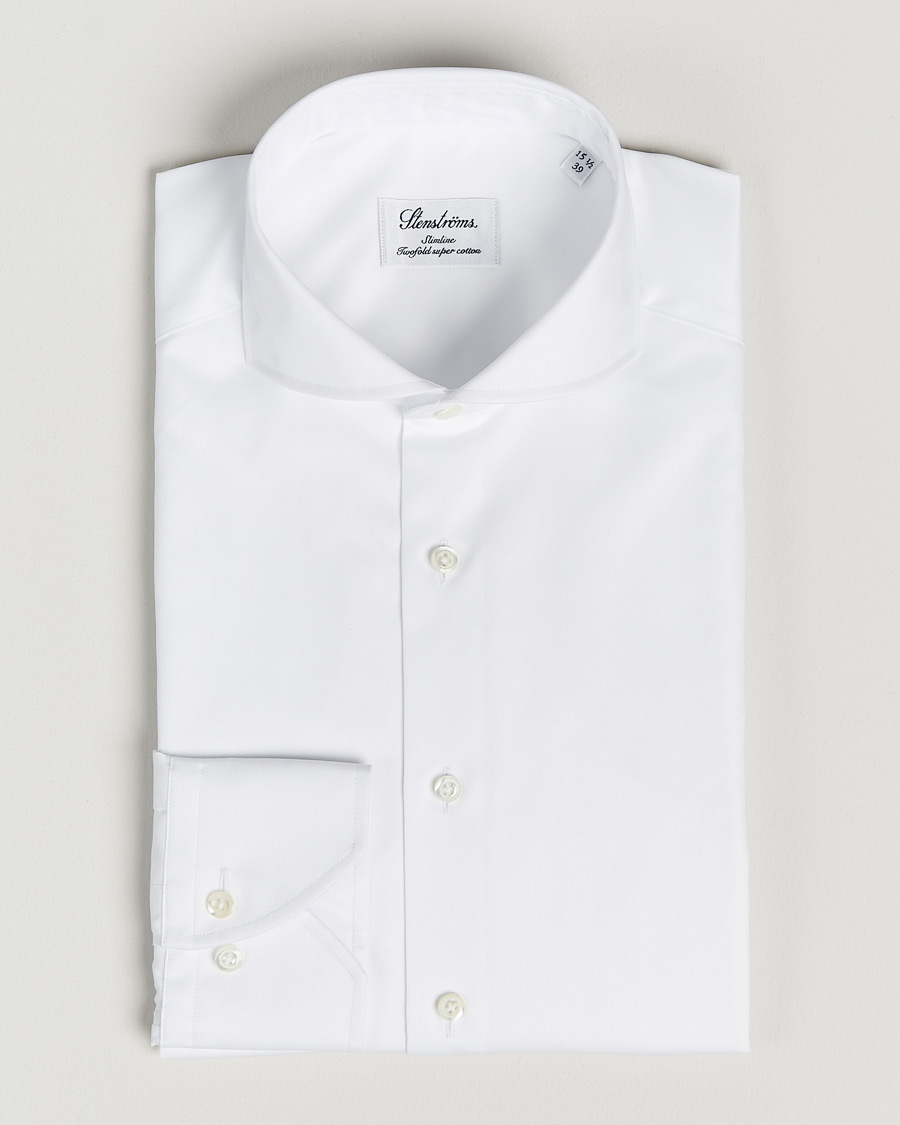 Herre | Businesskjorter | Stenströms | Slimline Extreme Cut Away Shirt White