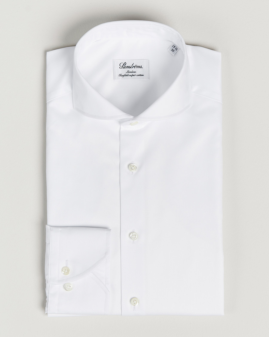 Herre | Skjorter | Stenströms | Slimline Extreme Cut Away Shirt White