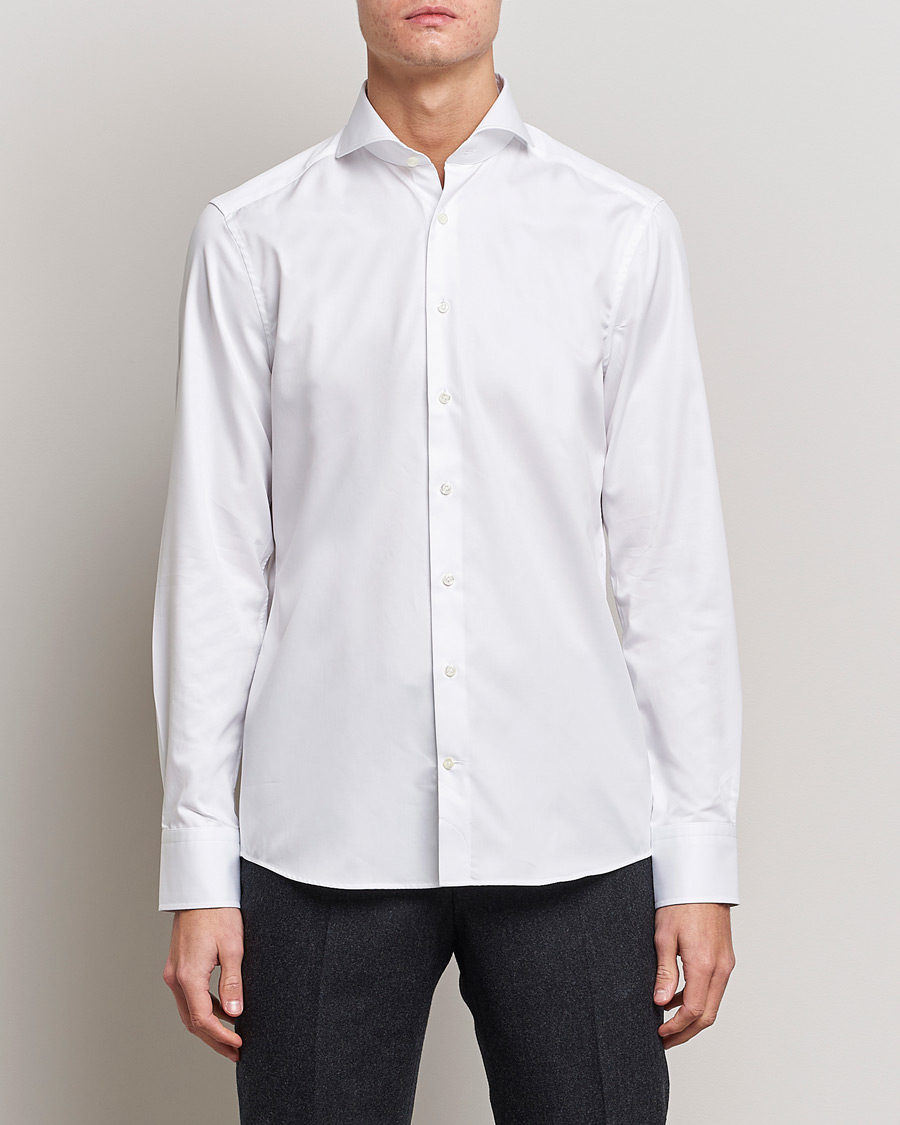 Herre | Mørk dress | Stenströms | Slimline Extreme Cut Away Shirt White