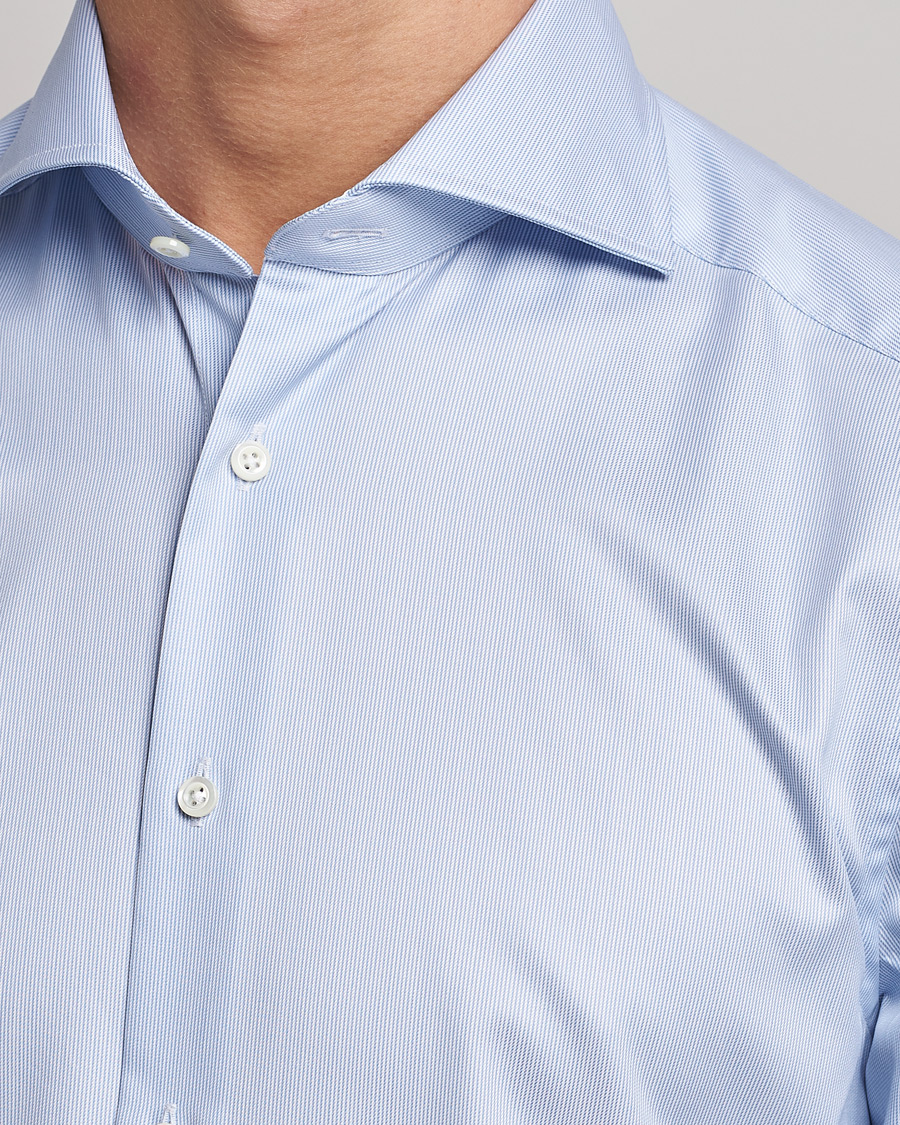 Herre | Skjorter | Stenströms | Slimline Micro Stripe Cut Away Shirt Blue