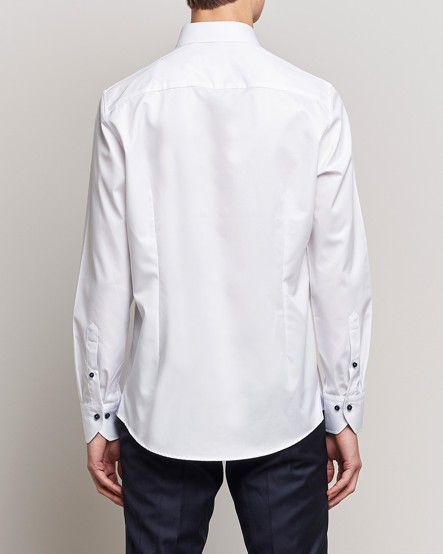 Herre | Skjorter | Stenströms | Slimline Micro Check Contrast Shirt White