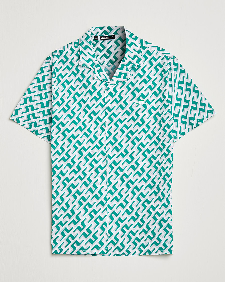 Herre | Skjorter | J.Lindeberg | Resort Regular Fit Golf Shirt Green Bridge Monogram