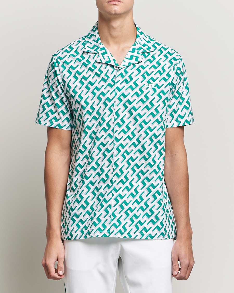 Herre | Skjorter | J.Lindeberg | Resort Regular Fit Golf Shirt Green Bridge Monogram