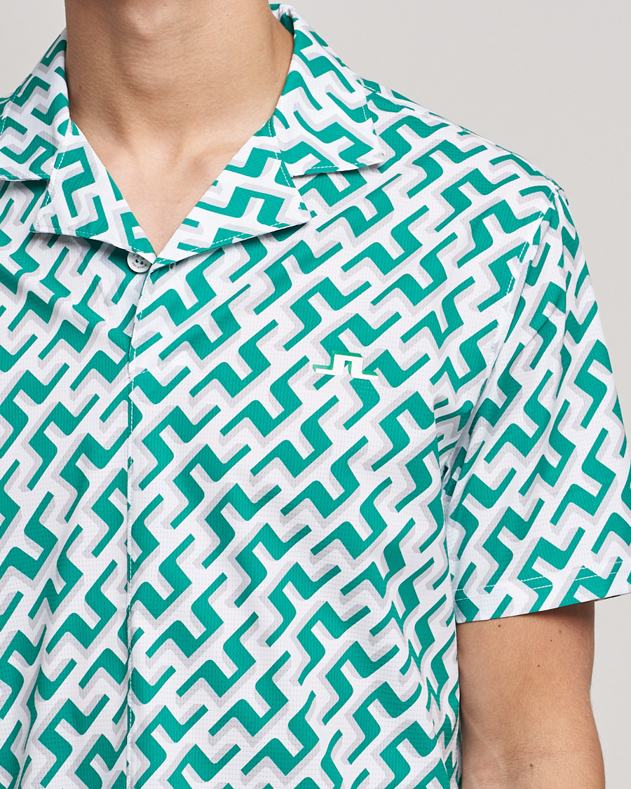 Herre | Skjorter | J.Lindeberg | Resort Regular Fit Golf Shirt Green Bridge Monogram