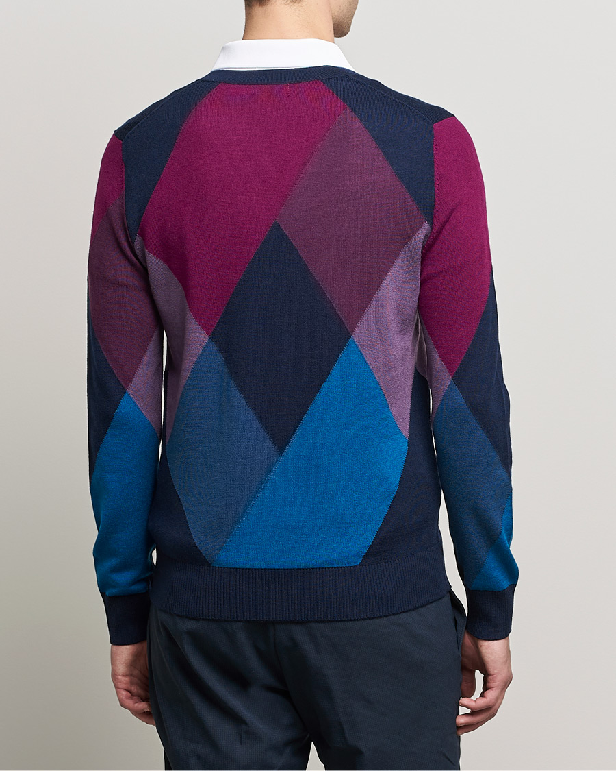 Herre | Gensere | J.Lindeberg | Active Argyle Golf Sweater Navy